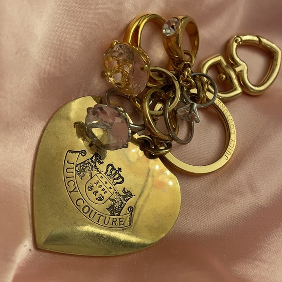 Juicy couture RARE multiple diamond engagement RING rings keychain key holder - Picture 3 of 8